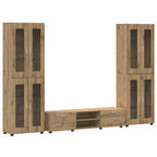 TV-Schrankset mit Tür FLORIN 3 pcs Artisan-Eiche Holzwerkstoff