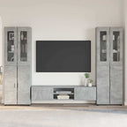 TV-Schrankset mit Regal FLORIN 3 pcs Beton Grau Holzwerkstoff