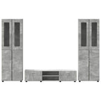 TV-Schrankset mit Regal FLORIN 3 pcs Beton Grau Holzwerkstoff