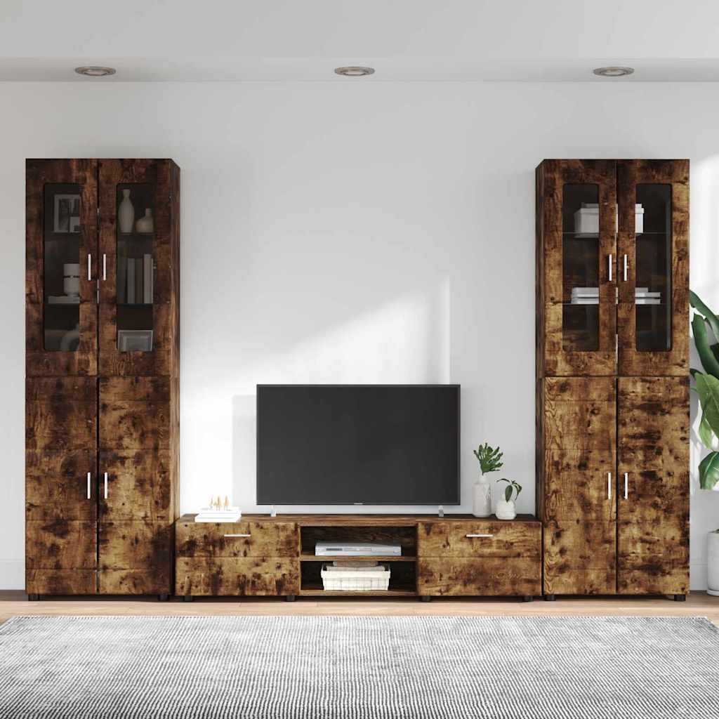 TV-Schrankset FLORIN 3 pcs Geräucherte Eiche Holzwerkstoff
