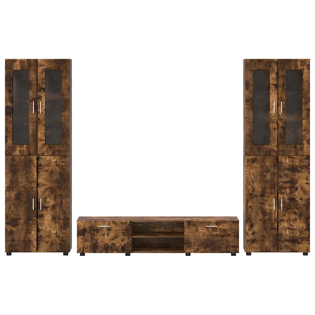 TV-Schrankset FLORIN 3 pcs Geräucherte Eiche Holzwerkstoff