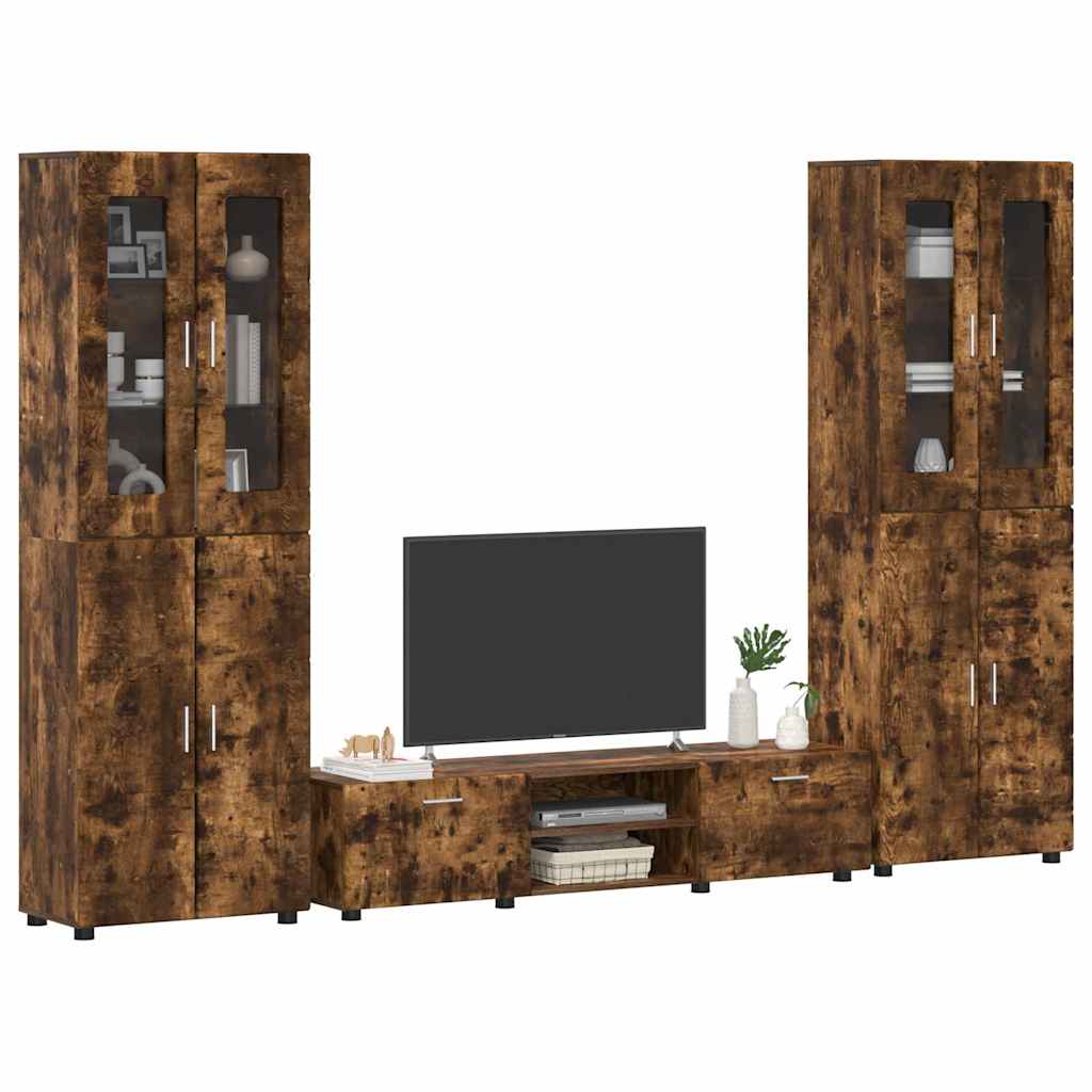 TV-Schrankset FLORIN 3 pcs Geräucherte Eiche Holzwerkstoff