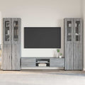 TV-Schrankset mit Tür FLORIN 3 pcs Graues Sonoma Holzwerkstoff