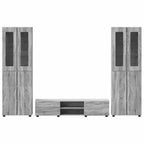TV-Schrankset mit Tür FLORIN 3 pcs Graues Sonoma Holzwerkstoff
