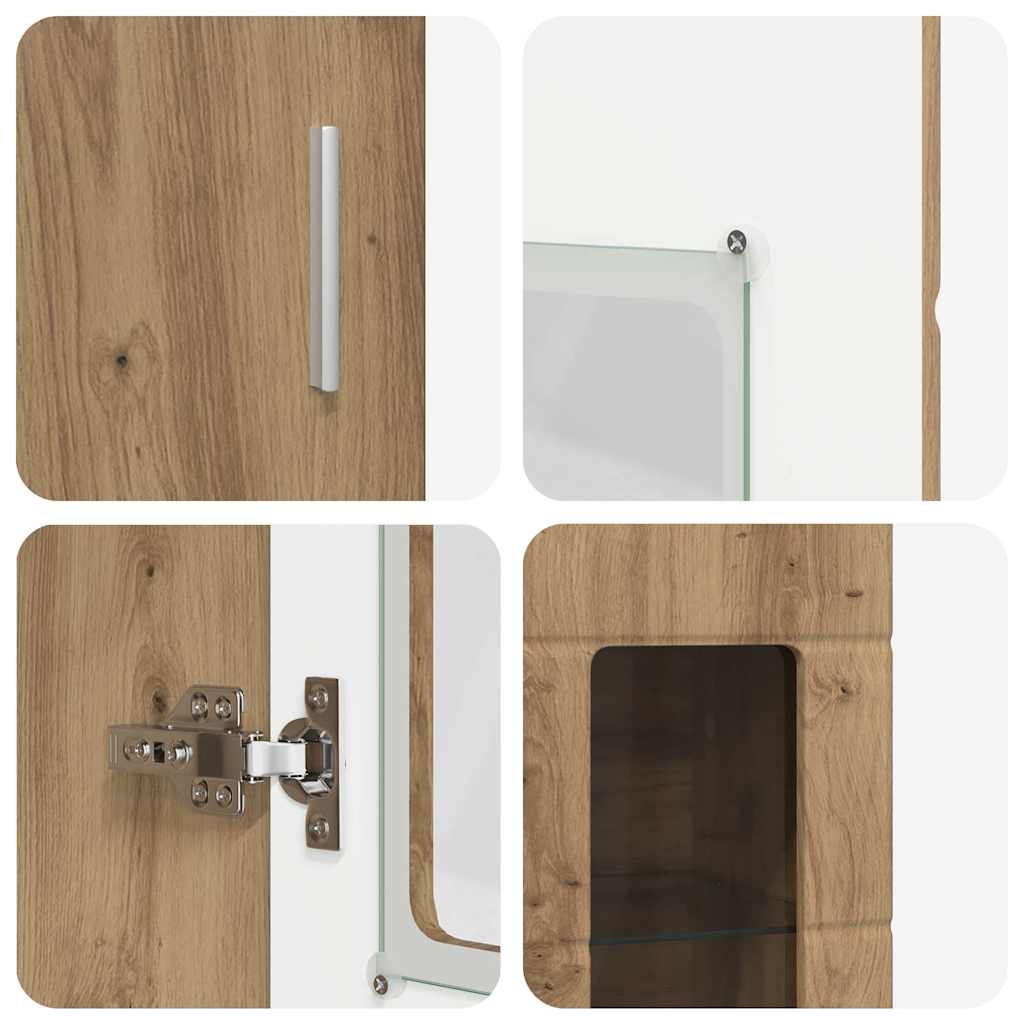 TV-Schrankset mit Tür FLORIN 3 pcs Artisan-Eiche Holzwerkstoff