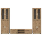 TV-Schrankset mit Tür FLORIN 3 pcs Artisan-Eiche Holzwerkstoff