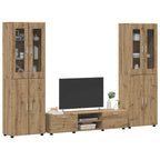 TV-Schrankset mit Tür FLORIN 3 pcs Artisan-Eiche Holzwerkstoff