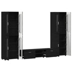 TV-Schrankset mit Schubladen FLORIN 3 pcs Schwarz Holzwerkstoff