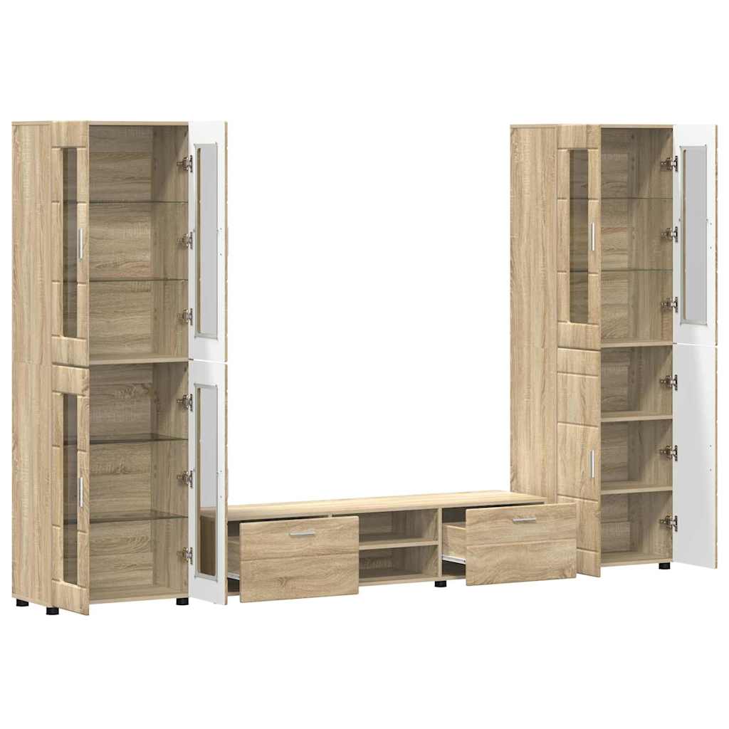 TV-Schrankset mit Regal FLORIN 3 pcs Sonoma-Eiche Holzwerkstoff
