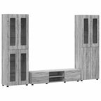 TV-Schrankset mit Tür FLORIN 3 pcs Graues Sonoma Holzwerkstoff