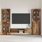 TV-Schrankset mit Schubladen FLORIN 3 pcs Altholz Holzwerkstoff