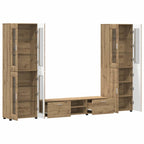TV-Schrankset mit Tür FLORIN 3 pcs Artisan-Eiche Holzwerkstoff