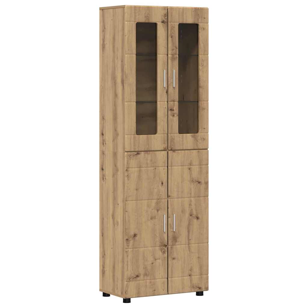 TV-Schrankset mit Tür FLORIN 3 pcs Artisan-Eiche Holzwerkstoff
