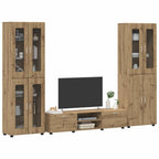 TV-Schrankset mit Tür FLORIN 3 pcs Artisan-Eiche Holzwerkstoff