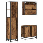 Badezimmermöbel-Set mit Schubladen 3 pcs Altholz Holzwerkstoff