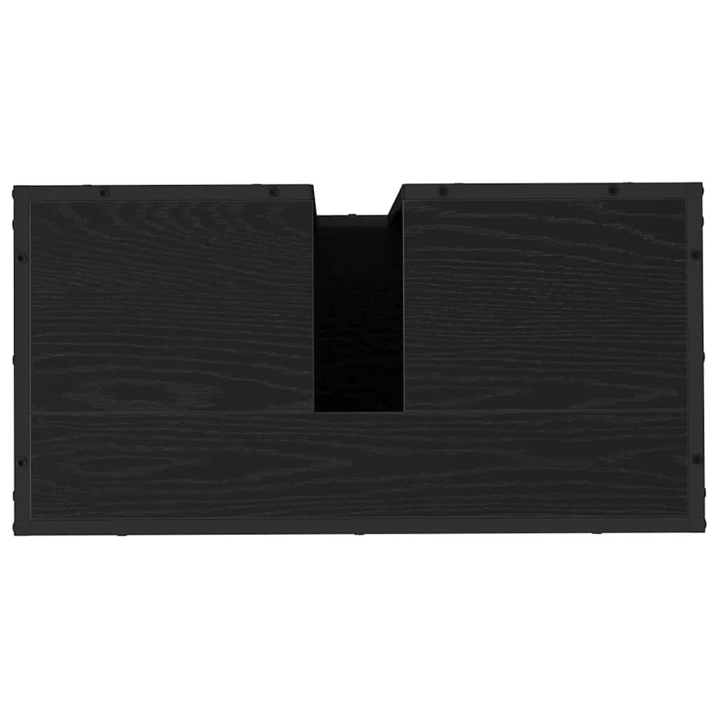 Badezimmermöbel-Set 3 pcs Schwarz Eichen-Optik Holzwerkstoff