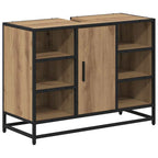 Badezimmermöbel-Set mit Regal 4 pcs Artisan-Eiche Holzwerkstoff