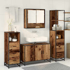 Badezimmermöbel-Set mit Schubladen 4 pcs Altholz Holzwerkstoff