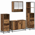 Badezimmermöbel-Set mit Schubladen 4 pcs Altholz Holzwerkstoff