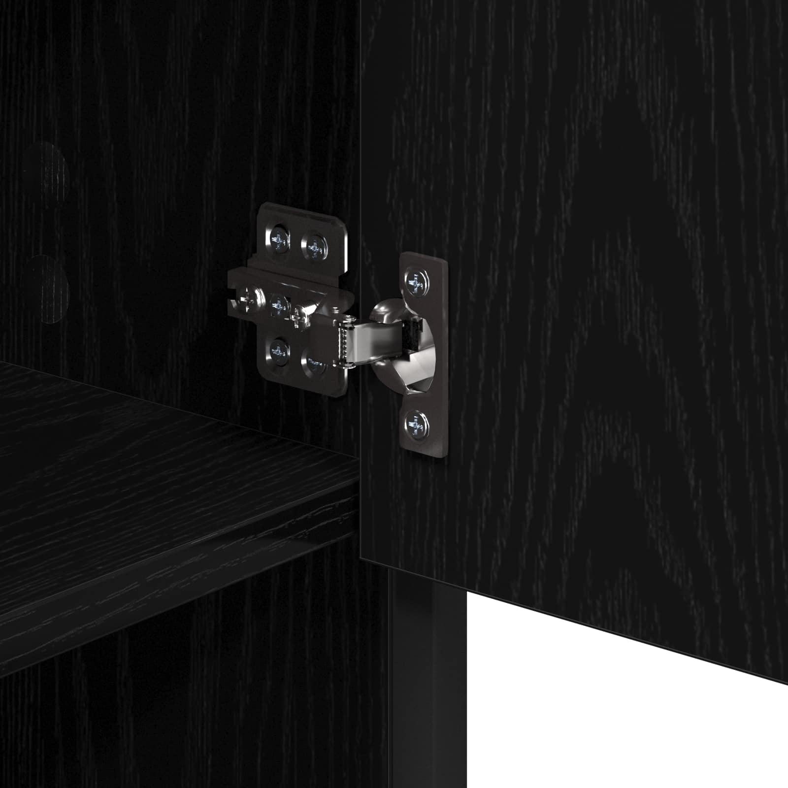 Badezimmermöbel-Set 2 pcs Schwarz Eichen-Optik Holzwerkstoff