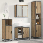 Badezimmermöbel-Set mit Regal 3 pcs Artisan-Eiche Holzwerkstoff