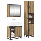 Badezimmermöbel-Set mit Regal 3 pcs Artisan-Eiche Holzwerkstoff