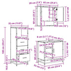 Badezimmermöbel-Set mit Schubladen 3 pcs Altholz Holzwerkstoff