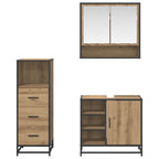 Badezimmermöbel-Set mit Regal 3 pcs Artisan-Eiche Holzwerkstoff