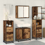 Badezimmermöbel-Set mit Schubladen 4 pcs Altholz Holzwerkstoff
