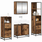 Badezimmermöbel-Set mit Schubladen 4 pcs Altholz Holzwerkstoff