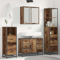 Badezimmermöbel-Set mit Schubladen 3 pcs Altholz Holzwerkstoff