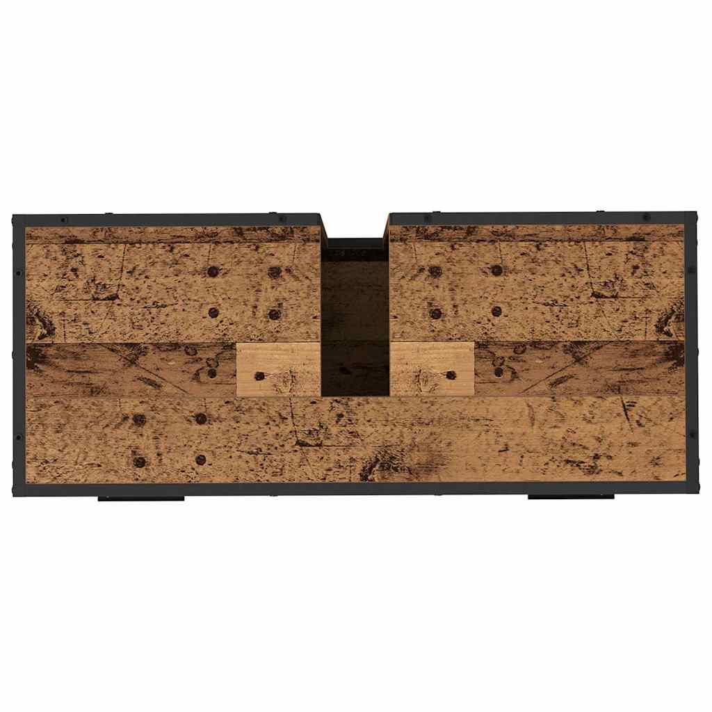Badezimmermöbel-Set mit Schubladen 3 pcs Altholz Holzwerkstoff