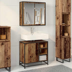 Badezimmermöbel-Set mit Regal 2 pcs Altholz Holzwerkstoff