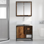 Badezimmermöbel-Set mit Regal 2 pcs Altholz Holzwerkstoff