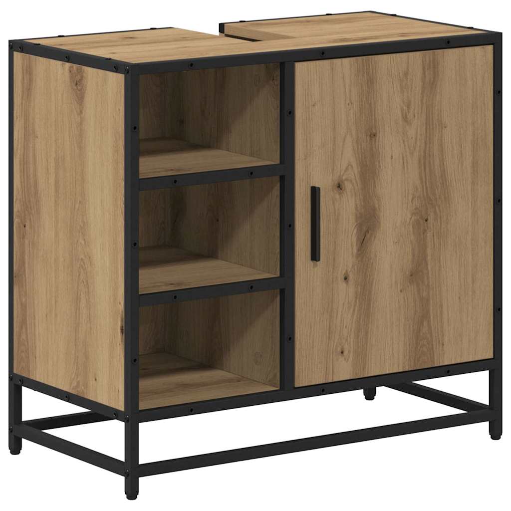 Badezimmermöbel-Set mit Regal 3 pcs Artisan-Eiche Holzwerkstoff