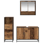 Badezimmermöbel-Set mit Schubladen 3 pcs Altholz Holzwerkstoff