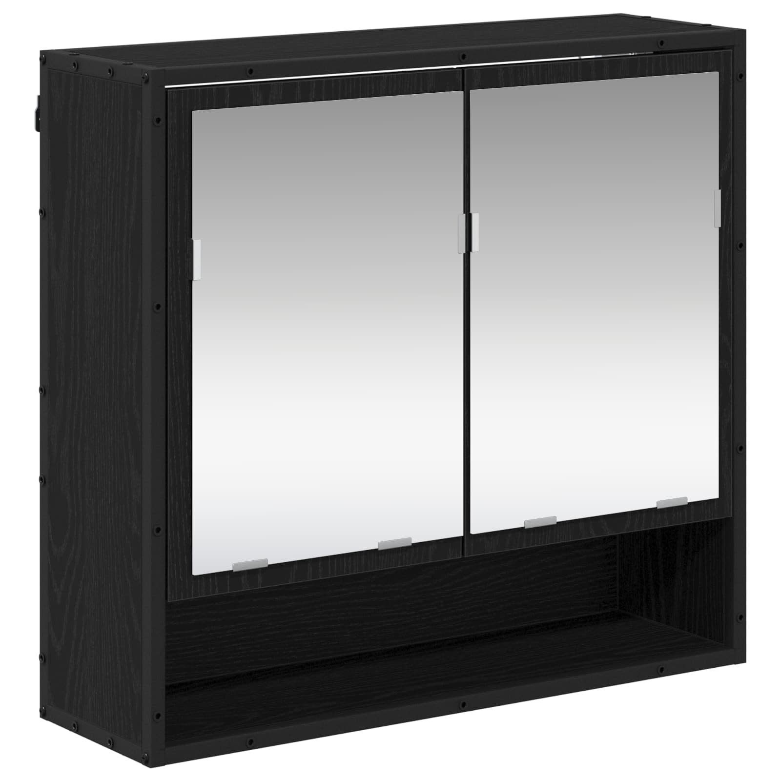 Badezimmermöbel-Set 3 pcs Schwarz Eichen-Optik Holzwerkstoff