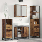 Badezimmermöbel-Set mit Schubladen 4 pcs Altholz Holzwerkstoff