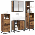 Badezimmermöbel-Set mit Schubladen 4 pcs Altholz Holzwerkstoff