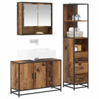 Badezimmermöbel-Set mit Schubladen 3 pcs Altholz Holzwerkstoff