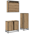 Badezimmermöbel-Set mit Regal 3 pcs Artisan-Eiche Holzwerkstoff