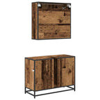 Badezimmermöbel-Set mit Schubladen 2 pcs Altholz Holzwerkstoff