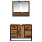 Badezimmermöbel-Set mit Schubladen 2 pcs Altholz Holzwerkstoff