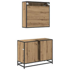 Badezimmermöbel-Set mit Regal 2 pcs Artisan-Eiche Holzwerkstoff