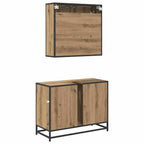 Badezimmermöbel-Set mit Regal 2 pcs Artisan-Eiche Holzwerkstoff