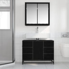 Badezimmermöbel-Set 2 pcs Schwarz Eichen-Optik Holzwerkstoff
