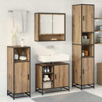 Badezimmermöbel-Set mit Regal 3 pcs Artisan-Eiche Holzwerkstoff