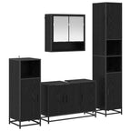 Badezimmermöbel-Set 4 pcs Schwarz Eichen-Optik Holzwerkstoff