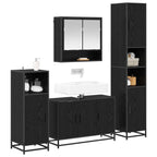 Badezimmermöbel-Set 4 pcs Schwarz Eichen-Optik Holzwerkstoff