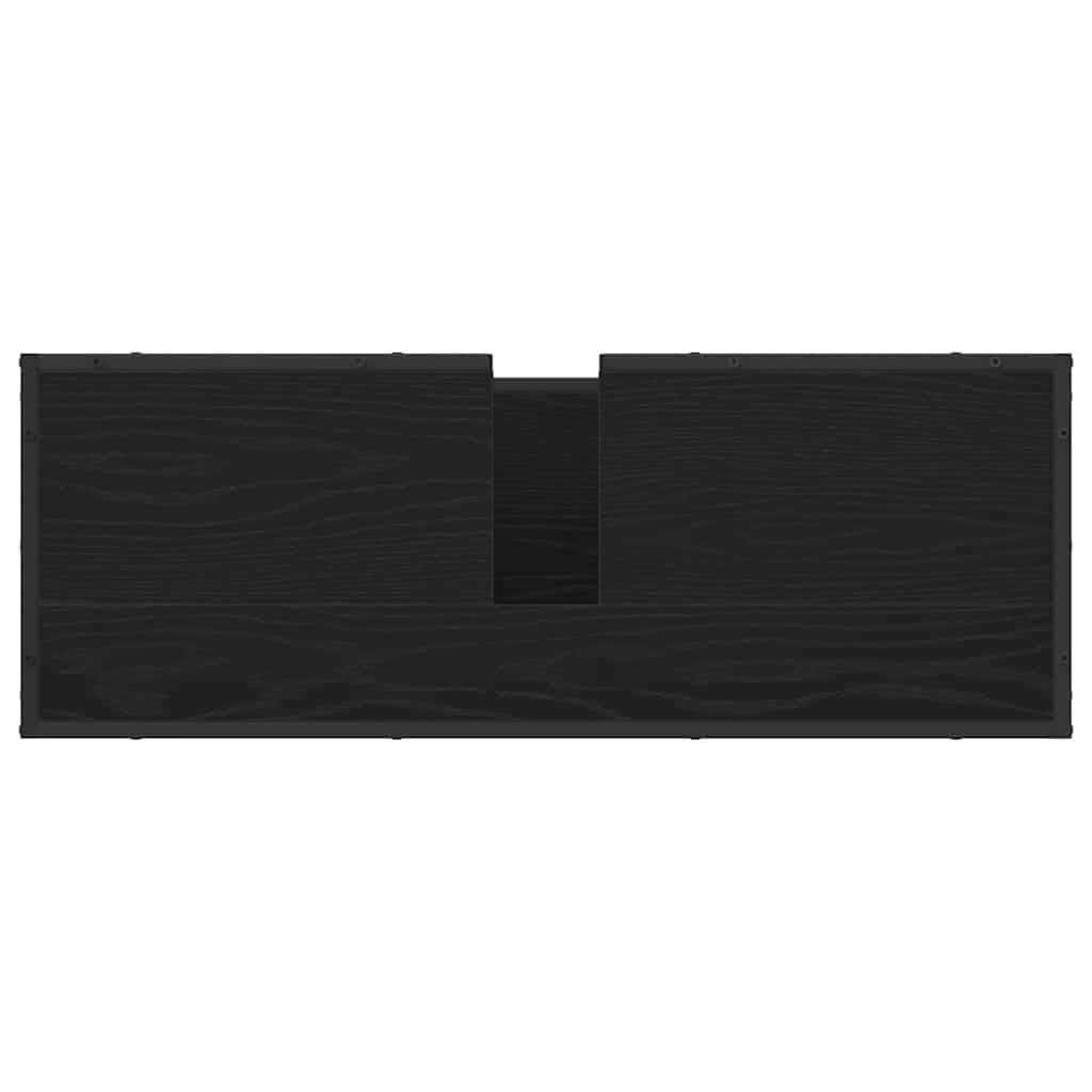 Badezimmermöbel-Set 3 pcs Schwarz Eichen-Optik Holzwerkstoff